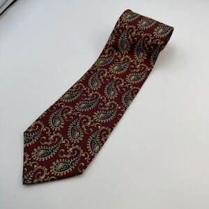 Jacques Estier 100% Italian Silk‎ Burgundy Paisley Men's Tie